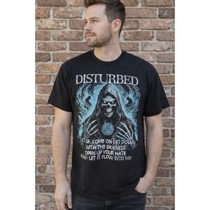 Disturbed The Sickness 25th Anniversary Tour Graphic Band T Shirt Size L New